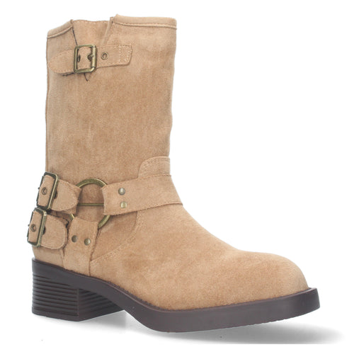BEQUEME FLACHE DAMEN-STIEFELETTEN MIT REISSVERSCHLUSS