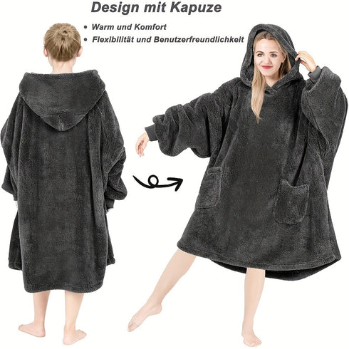 Hoodiedecke mit Ärmeln |Übergroß flauschig & weich