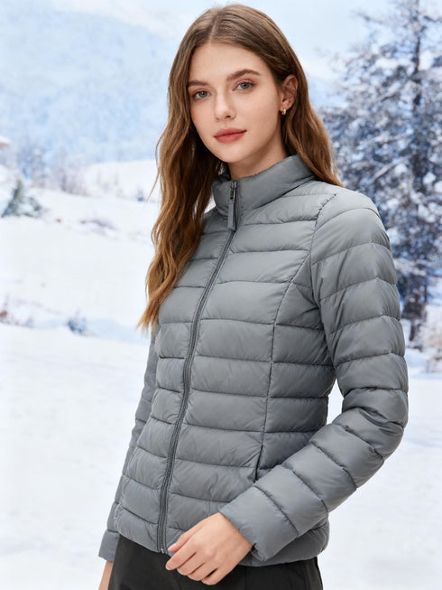 Winddichte Winter Damenjacke – Kurzjacke mit Stehkragen
