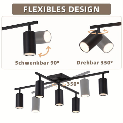 LeuchtGlow Deckenleuchte Moderne drehbare Deckenleuchte für Wohnzimmer, Küche