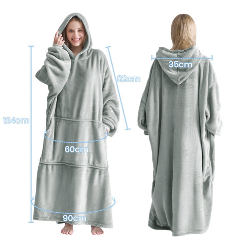 Kuscheldecke mit Ärmeln und Kapuze | Weicher Hoodie-Decke für Damen