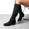 DAMEN KNIEHOHE STRETCH-STIEFEL MIT SEITLICHEM REISSVERSCHLUSS I SLIP-ON HIGH BOOTS