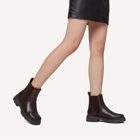 SCHWARZE STIEFEL MIT NIEDRIGEM PLATEAU UND HOHEM ABSATZ FÜR DAMEN | MODISCHE STIEFELETTEN MIT SCHNÜRUNG