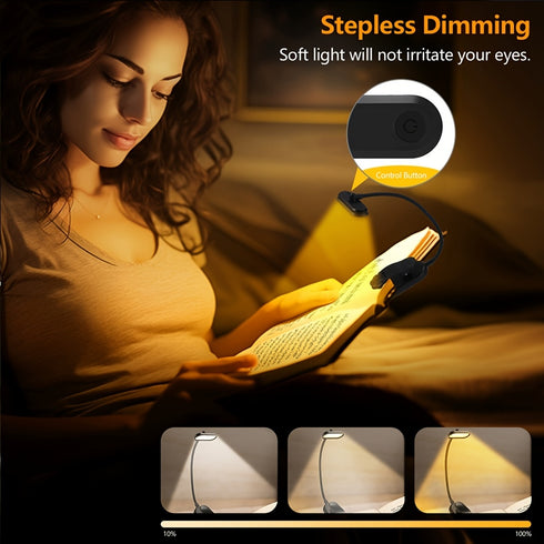 LED Clip-On Lampe | flexibler Schwanenhals mit 3 Lichtfarben