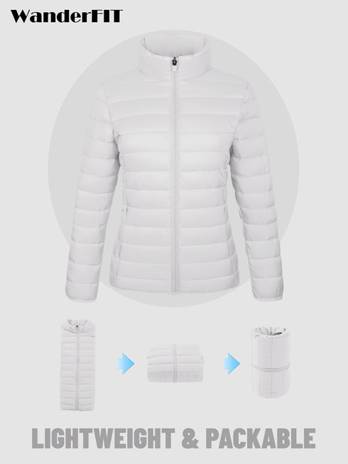 Trendige Damen Pufferjacke – Leichtes Design, gestepptes Muster und Vier praktische Taschen