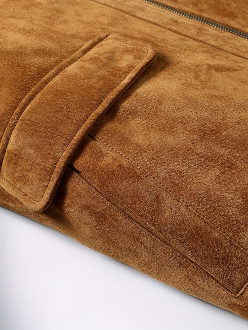 Helvorn Herren Suede Winterjacke – abnehmbarer Kragen warm