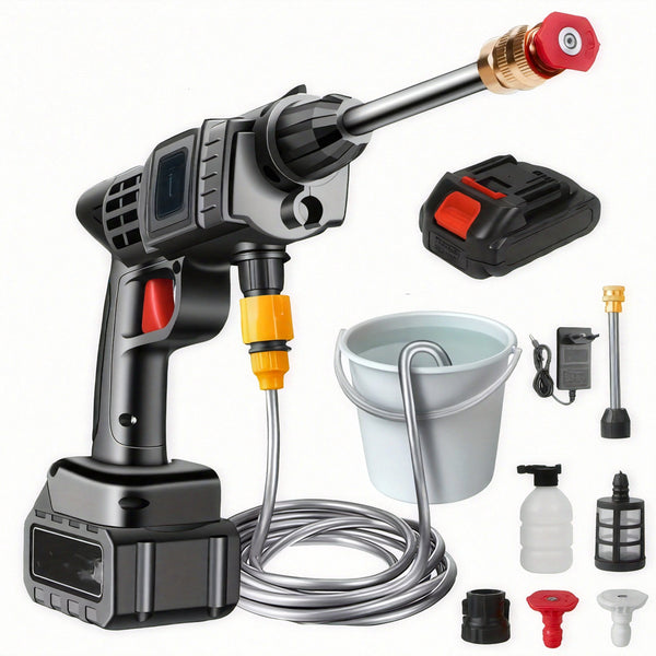 Kabelloser Hochdruckreiniger Takami – 21V Akku, 1300mAh, Tragbar & Leistungsstark für Auto, Garten, Terrasse