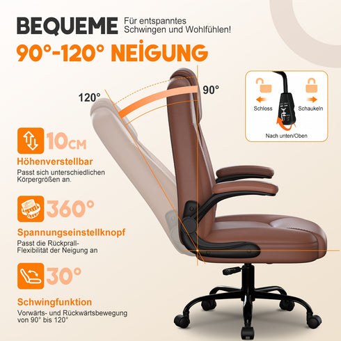Sebastian | Ergonomischer Bürostuhl aus Kunstleder Verstellbar