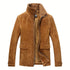 Helvorn Herren Suede Winterjacke – abnehmbarer Kragen warm