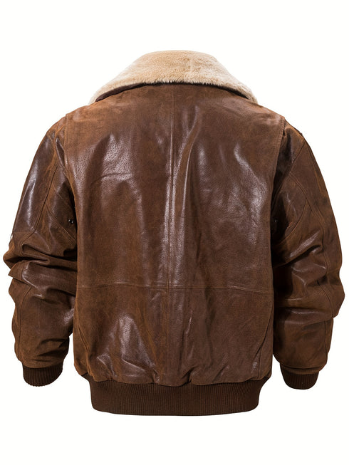 Helgarnox Herren Jacke mit abnehmbarem Fellkragen Warm