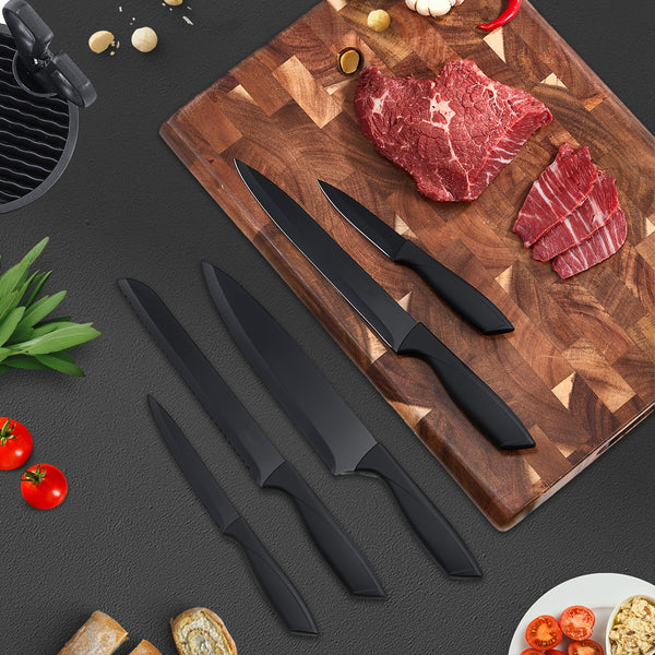 7-teiliges Messer-Set | mit abnehmbarem Messerzylinder & mattschwarzer Edelstahl-Beschichtung