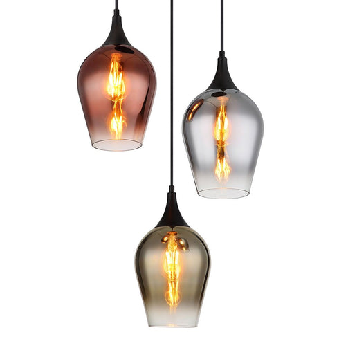 VelaLum Modern chandelier glass 5-burner E27 ceiling light