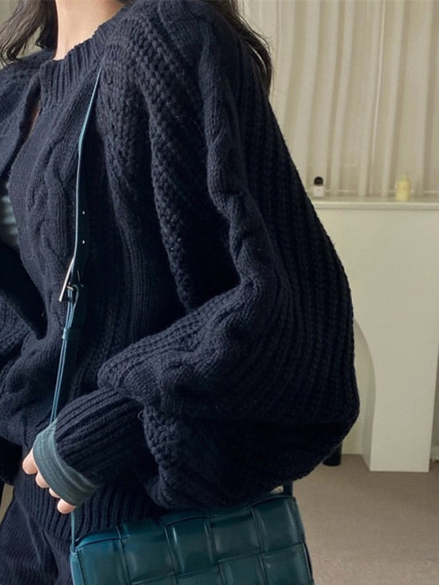 Übergrößen Damenpullover – V-Ausschnitt Strickpullover