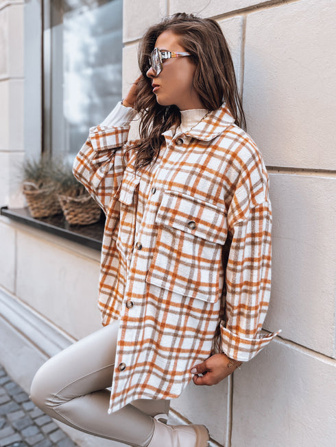 DAMEN KARO-OVERSIZEJACKE MIT TASCHEN | CASUAL-LOOK