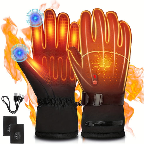 Beheizte Winterhandschuhe mit 5 V 5000 mAh Akku | Touchscreen winddicht & thermisch