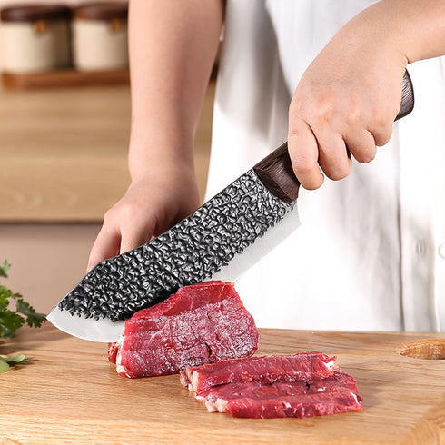 Kazutora 7‑teiliges Metzger‑Messer Set | Walnussgriff & Tragetasche | Shiraki