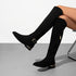 Damen Kniestiefel mit Plateauabsatz – Overknee Stiefel mit Blockabsatz und Modernem Design
