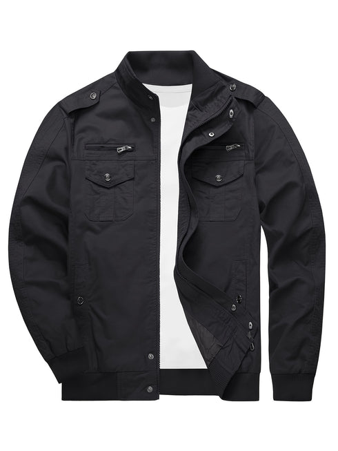 Falkronix Herren Cargojacke –Standkragen mit Vollreißverschluss