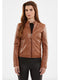 DAMEN LEDERJACKE AUS LAMMNAPPA IN COGNAC