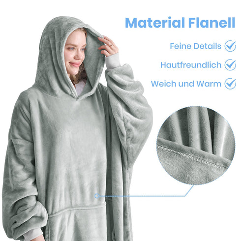 Kuscheldecke mit Ärmeln und Kapuze | Weicher Hoodie-Decke für Damen