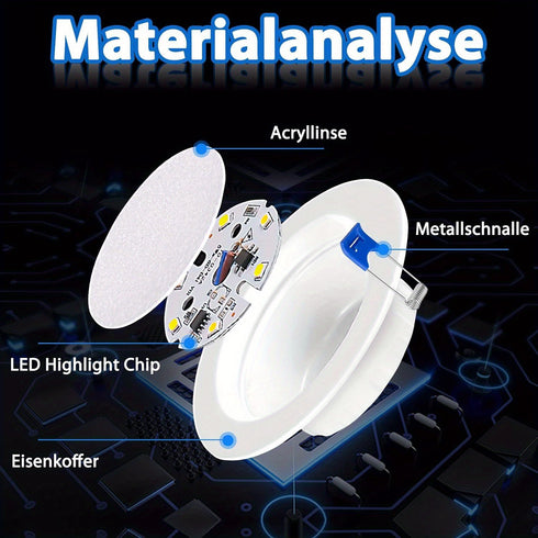 LED Einbauleuchten Set 20× IP44 220 V Flachspots