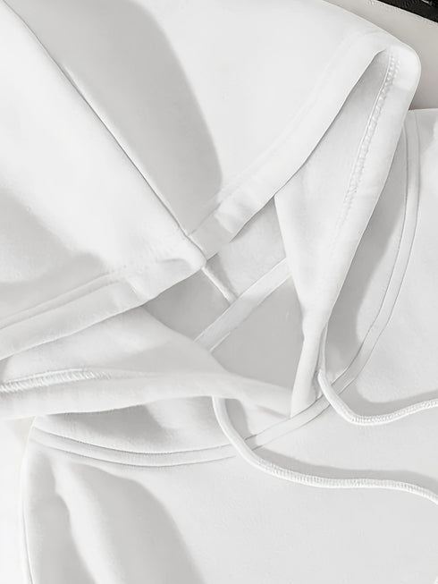 Voltrix Unisex Hoodies – Winter Oversize Hoodie weiß mit Print Streetwear