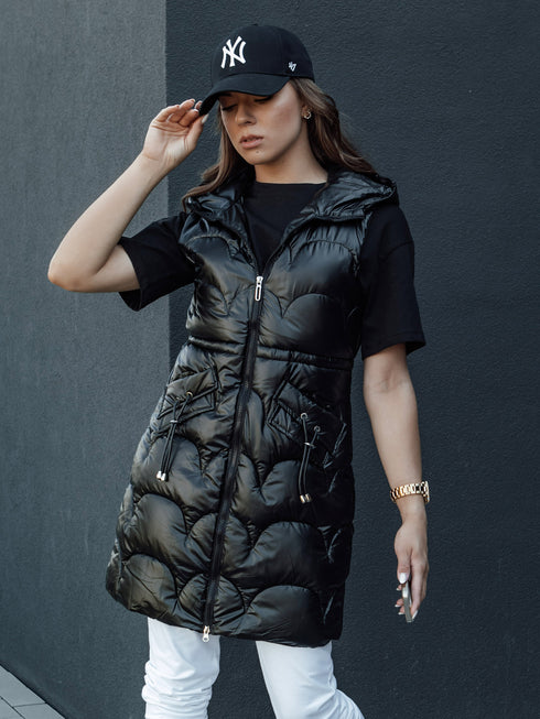 GESTEPPTES DAMEN-KAPUZENWESTE – MIT VERSTELLBARER TAILLE UND TASCHEN