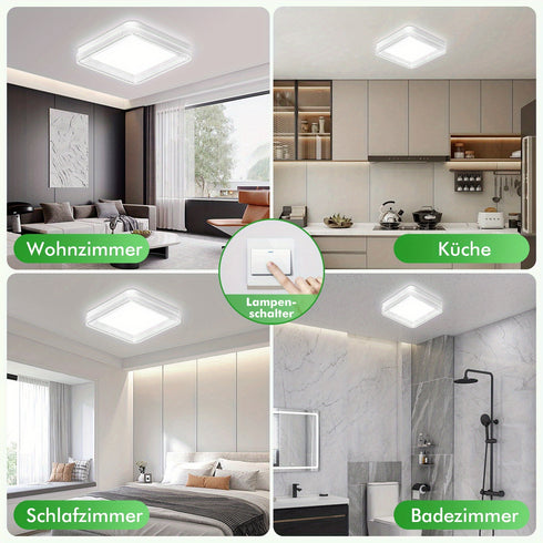 Slim-Panel LED Deckenleuchte quadratisch 18 W kaltweiß