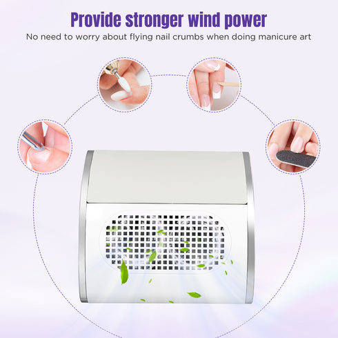 80W Nagelstaubabsauger | Mit Filter & 2 Staubbeuteln Staubentferner für Maniküre & Pediküre