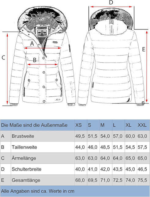 Lorelei Damen Winter Steppjacke mit abnehmbarer Kapuze