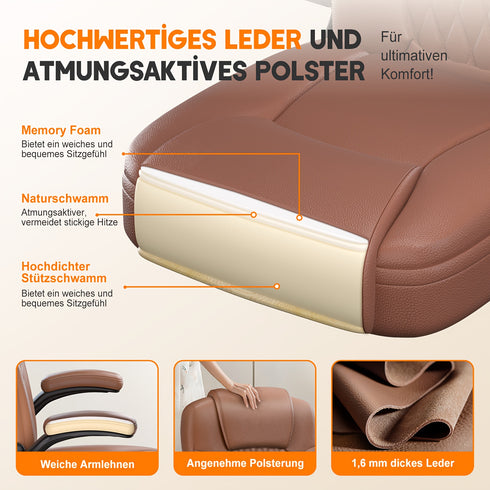 Sebastian | Ergonomischer Bürostuhl aus Kunstleder Verstellbar