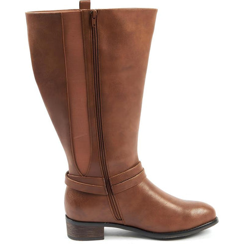 DAMEN STIEFEL MIT BREITER WADE I FLACHER ABSATZ