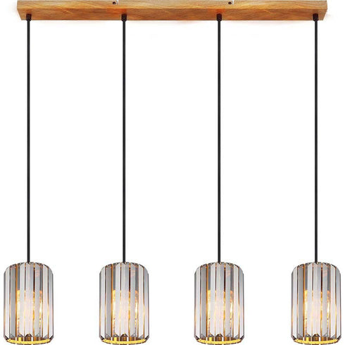 Sigrid 4-Glühbirnen-Hängelampe aus Rauchglas | moderne Pendelleuchte