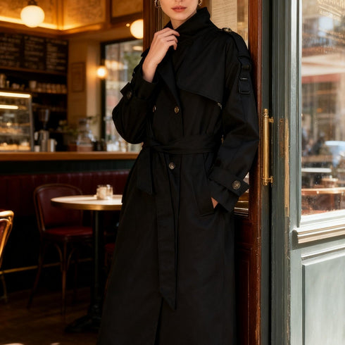 Trenchcoat mit Gürtel & Reverskragen