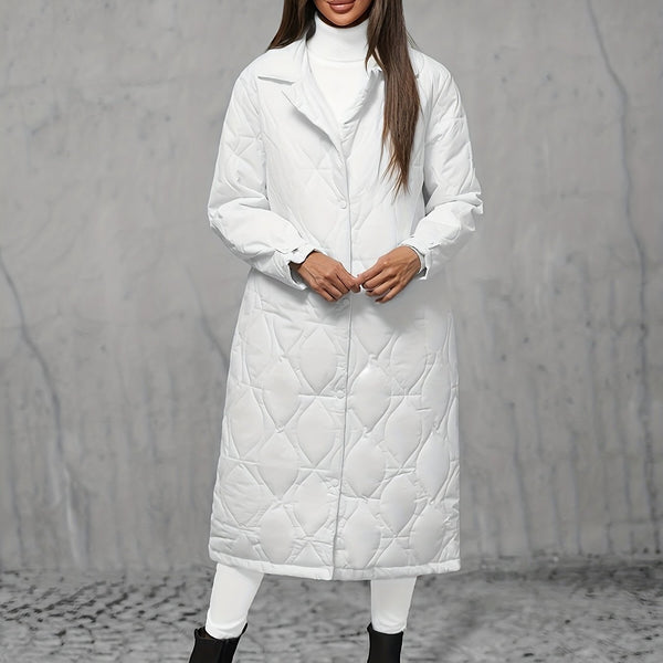 Rhombus-Stepp Daunenmantel Damen | Lang & elegant