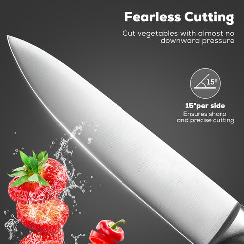 14-teiliges Küchenmesser-Set | Edelstahl Acryl-Messerschublade | superscharf & einteiliges Design