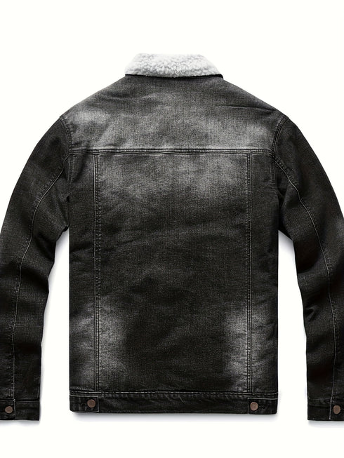 Helgarn Herrenjacke – Arbeitskleidungsstil, normale Passform, zum Anknöpfen