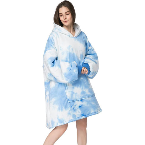 Ultra-soft Sherpa Hoodie-Decke mit Ärmeln & Tasche