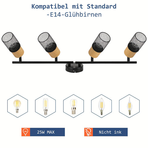 Valkyrie 4 Flammen Deckenlampe - Vintage Modern Schlafzimmer Kronleuchter