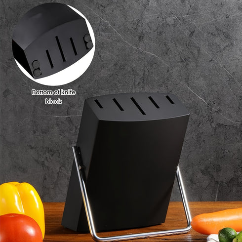 Kleines Kochmesser-Set 6 Stück | Deutscher Edelstahl mit Messerblock & Griff in Schwarz