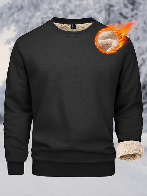 Valtor Herren Schwerer Rundhalsausschnitt – Locker sitzender Winterpullover