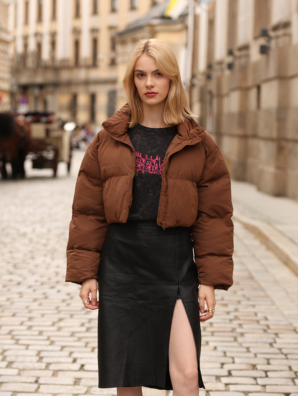 DAMEN WINTERJACKE – WARME KURZJACKE IN EINFARBIGEM DESIGN