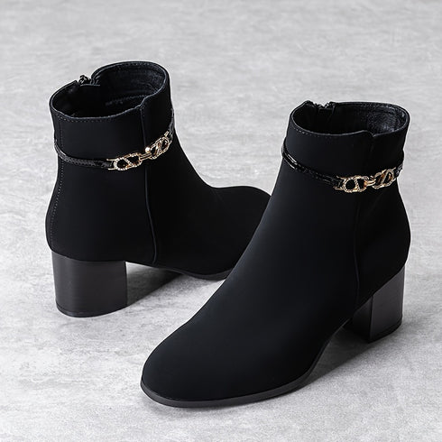 DAMEN-SCHWARZ HIGH-HEEL-STIEFEL