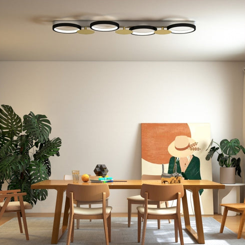 Freya LED Deckenleuchte Modern Schwarz Gold | Shiraki