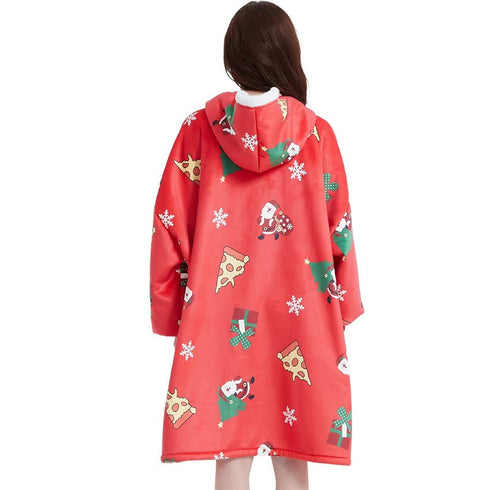 Sherpa Hoodie-Decke mit Ärmeln | Flauschiger Pullover mit Kapuze