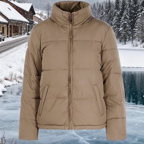 Winddichte Daunenjacke Damen | Khaki Warm & Stilvoll