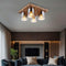 Liv LED Deckenleuchte im Holz-Look mit geräuchertem Glas | 4-Arm-Design