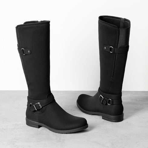 DAMEN KNIEHOHE STIEFEL – SCHNALLENRIEMEN LANGE FREIZEITSTIEFEL