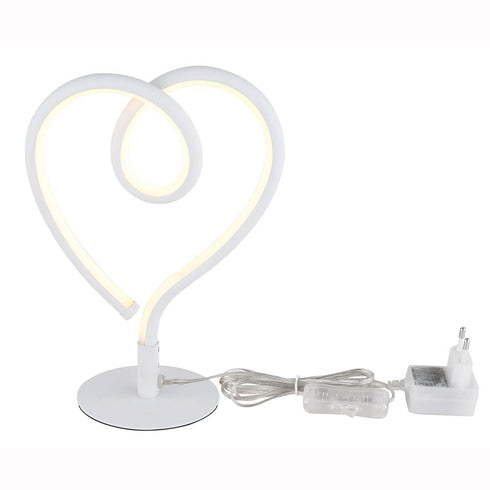 LED Herz Tischlampe Weiß – Nachtlicht für Schlafzimmer Wohnzimmer und Kinderzimmer