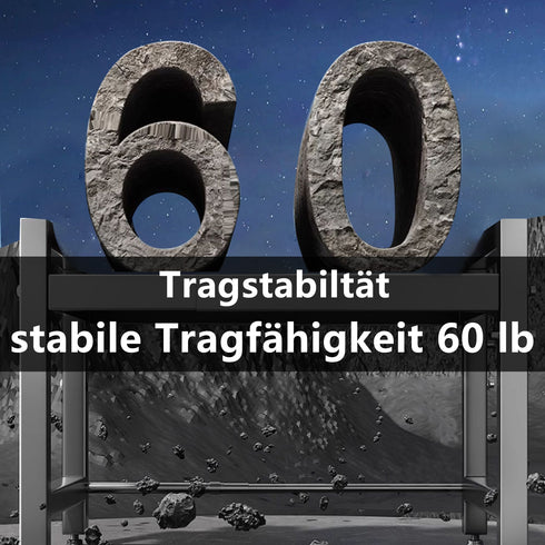Kazoka Mikrowellenregal – Verstellbares 2‑Etagen Karbonstahl Regal mit 6 Haken, 40–64 cm Breite